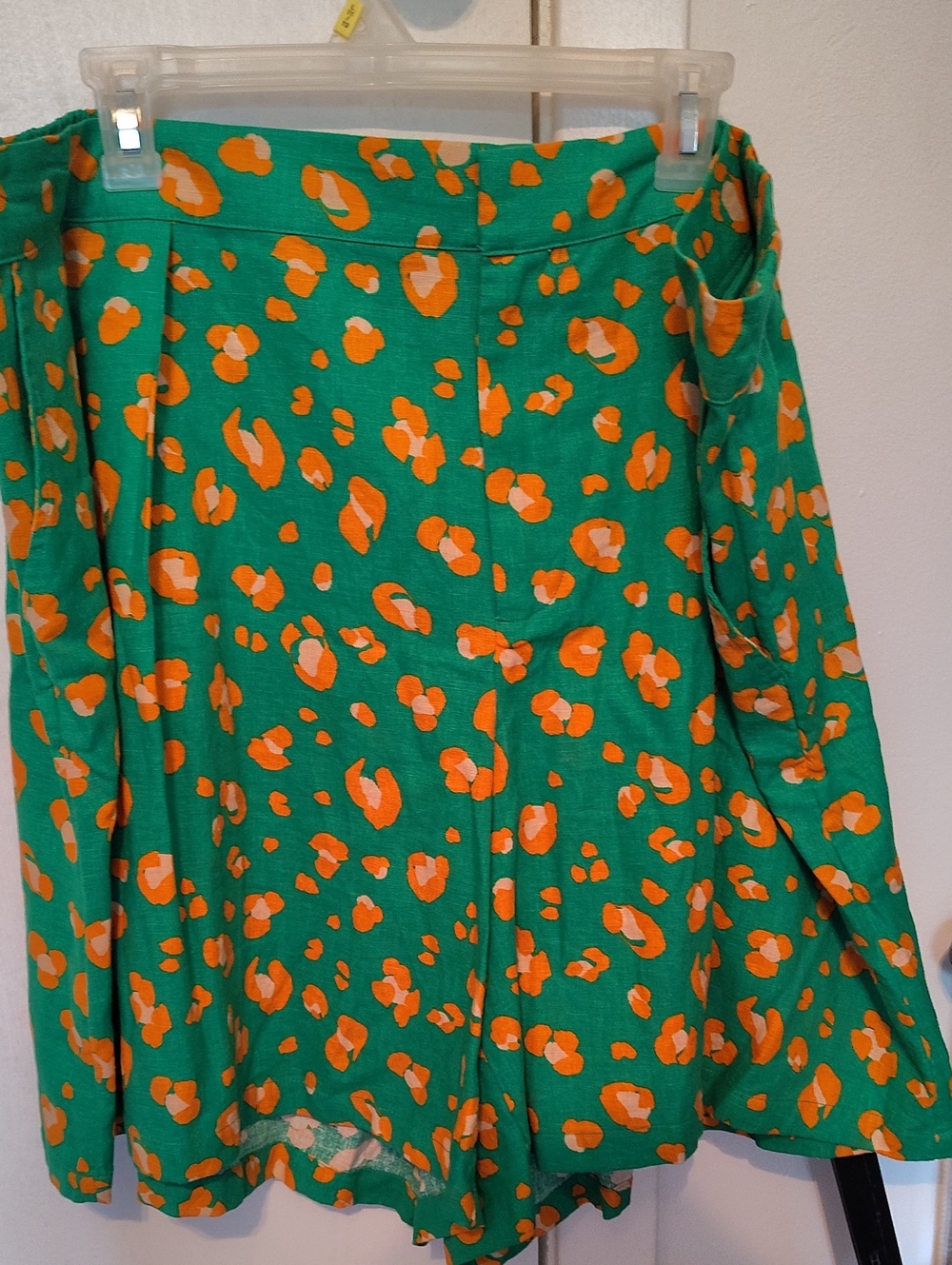 Tabitha Brown Green Shorts with Orange Accents